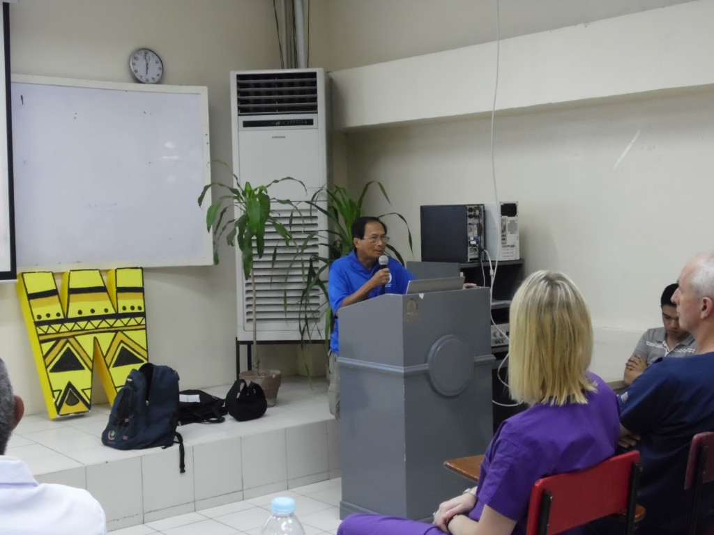 Ramon Suarez at the mic at Southwestern University