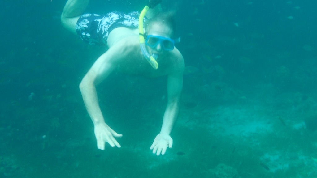 John Curington swimming in the Philippines