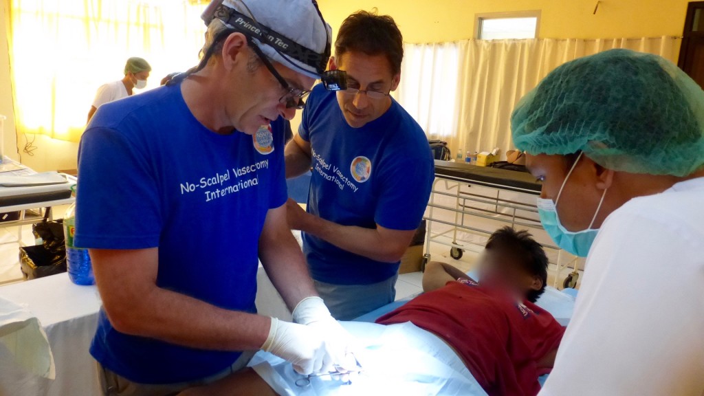 John Curington MD doing vasectomy in Danao